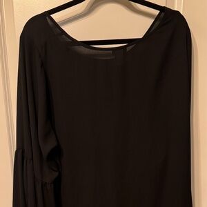 Torrid Extreme Bell Sleeve Blouse – Deep Black Chiffon – Size 3